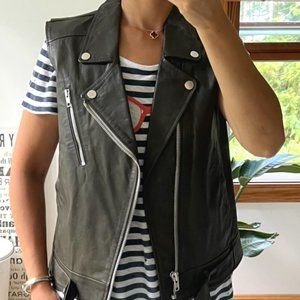 Theory Leather Vest Jacket